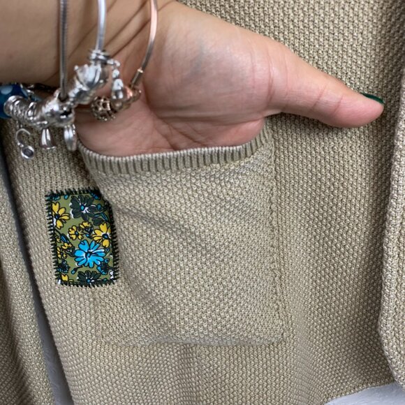 Mark Up Jacket Mens XXXL Tan Knit 2 Button Blazer Cardigan Sweater Pockets Beige - Picture 8 of 10